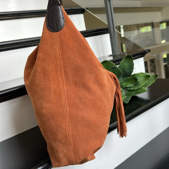 Maurizio Taiuti Genuine Italian Suede Leather Tote Hobo Bag like new - Picture 5 of 11